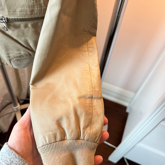 MACKAGE Lambskin Leather Tan Bomber Jacket - Picture 5 of 8